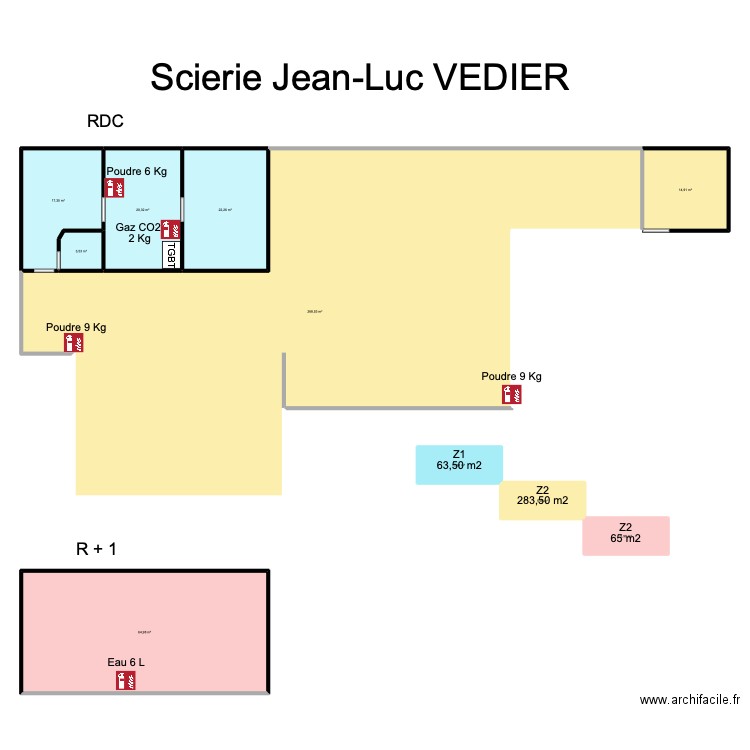 SCIERIE JEAN-LUC VEDIER. Plan de 10 pièces et 430 m2