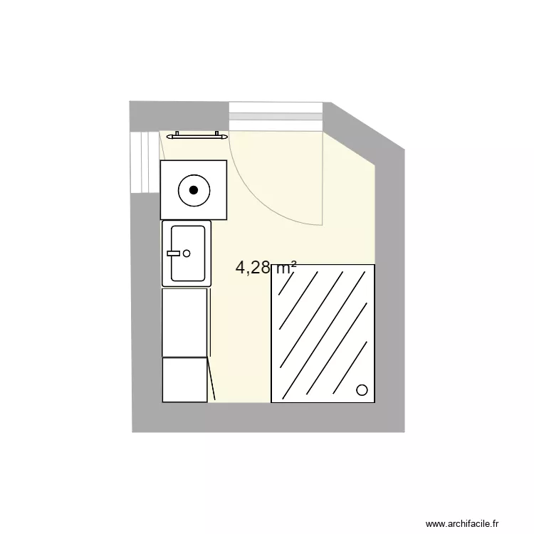 Salle de bains 7 bis. Plan de 