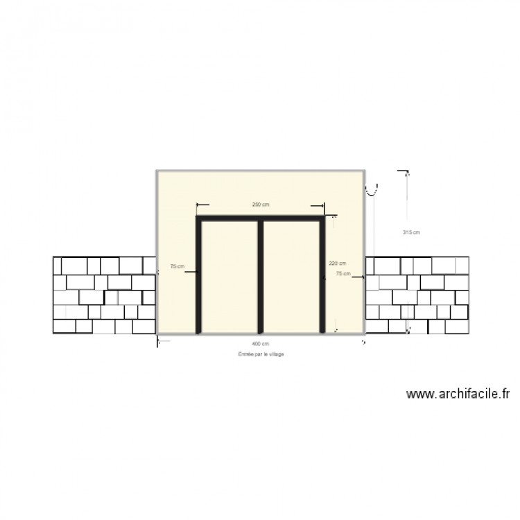 Garage 2 Facade village. Plan de 0 pièce et 0 m2