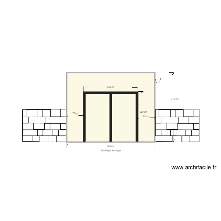 Garage 2 Facade village. Plan de 