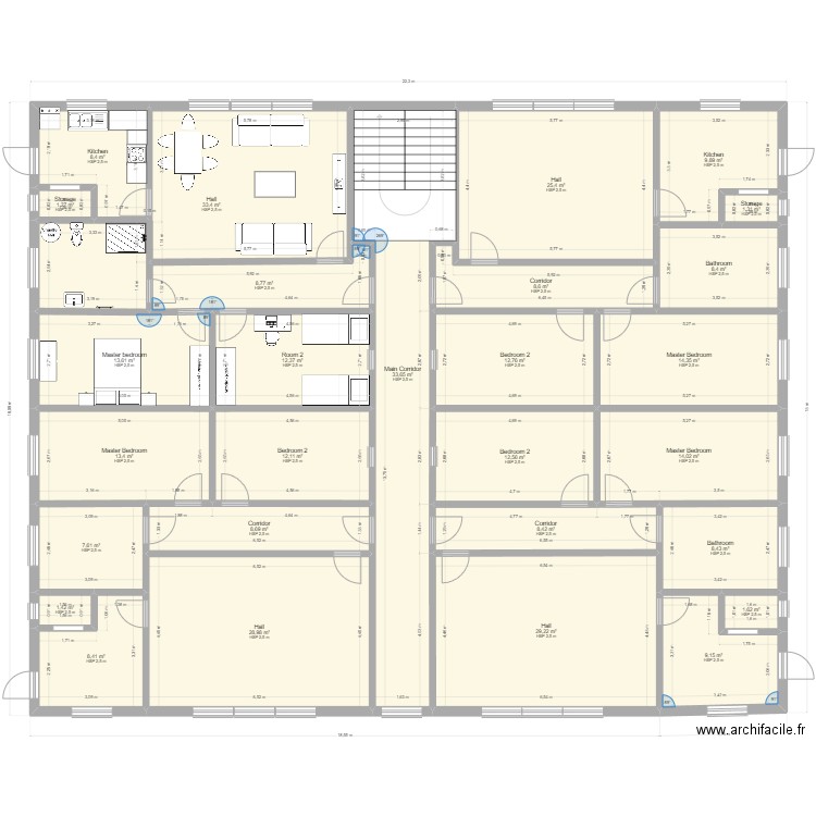Ghana Adjen Kotoku Plan. Plan de 28 pièces et 356 m2