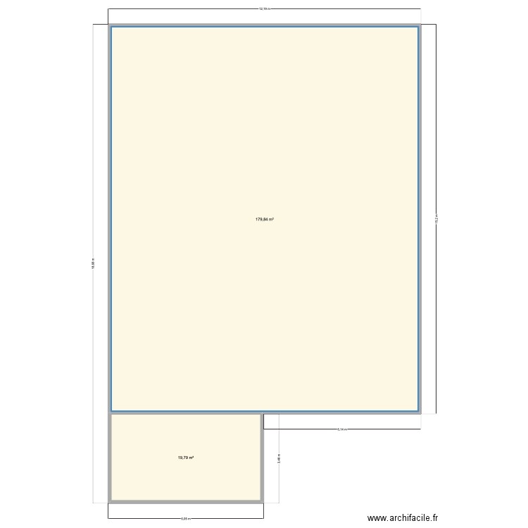 etude 2. Plan de 2 pièces et 200 m2