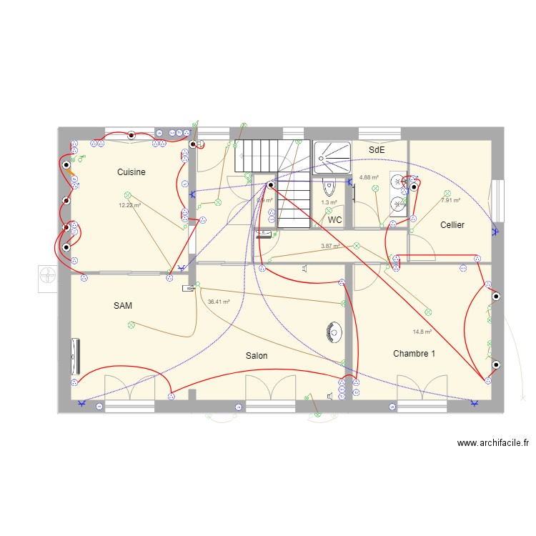 Idron implantation canapé. Plan de 0 pièce et 0 m2