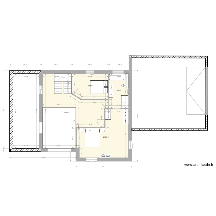 Etage 3. Plan de 5 pièces et 97 m2