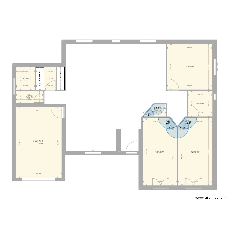 maison teyran lion avec agrandissement. Plan de 9 pièces et 65 m2