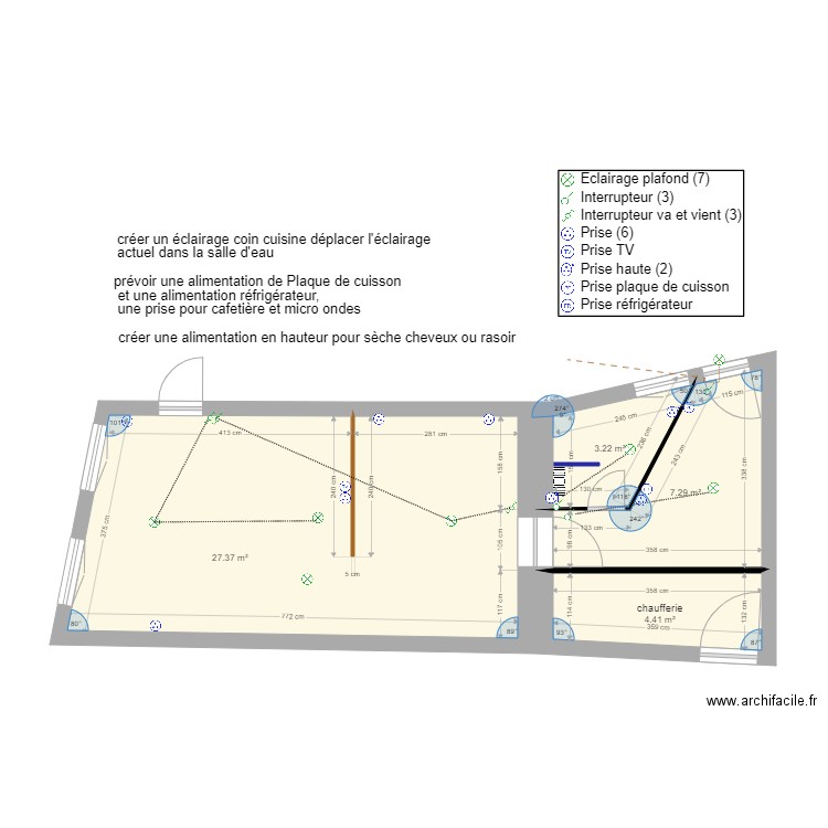 maison du 12 rdc Elec modifiée. Plan de 0 pièce et 0 m2