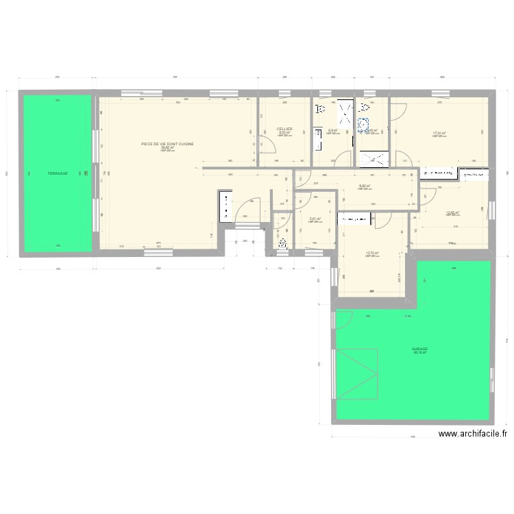 Carcavy V6. Plan de 11 pièces et 212 m2