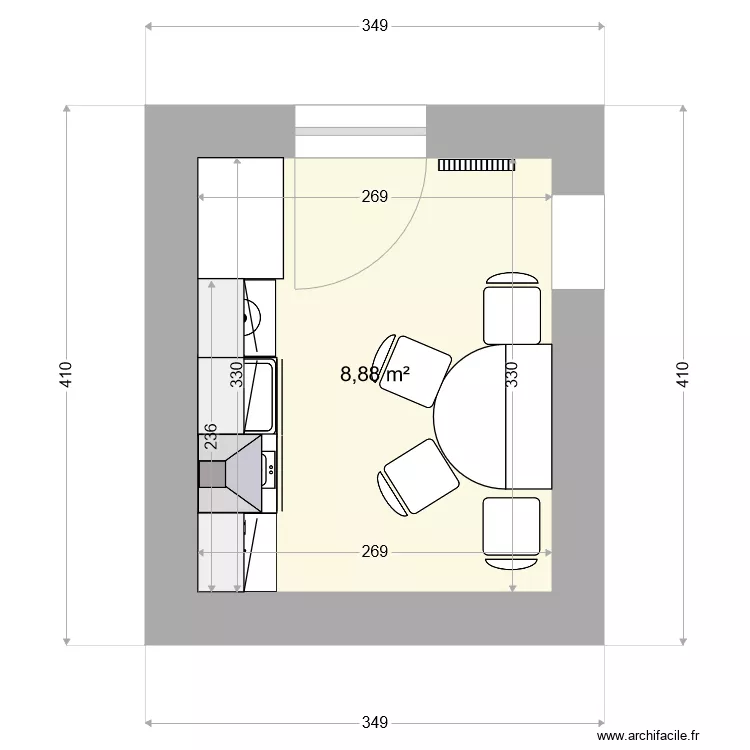 cuisine la petite fugue. Plan de 