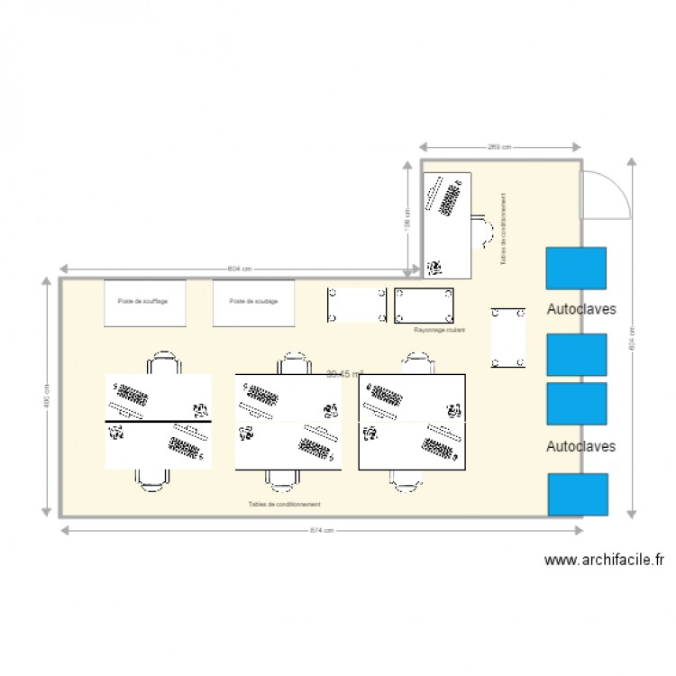 CH Bordeaux Nord. Plan de 1 pièce et 39 m2