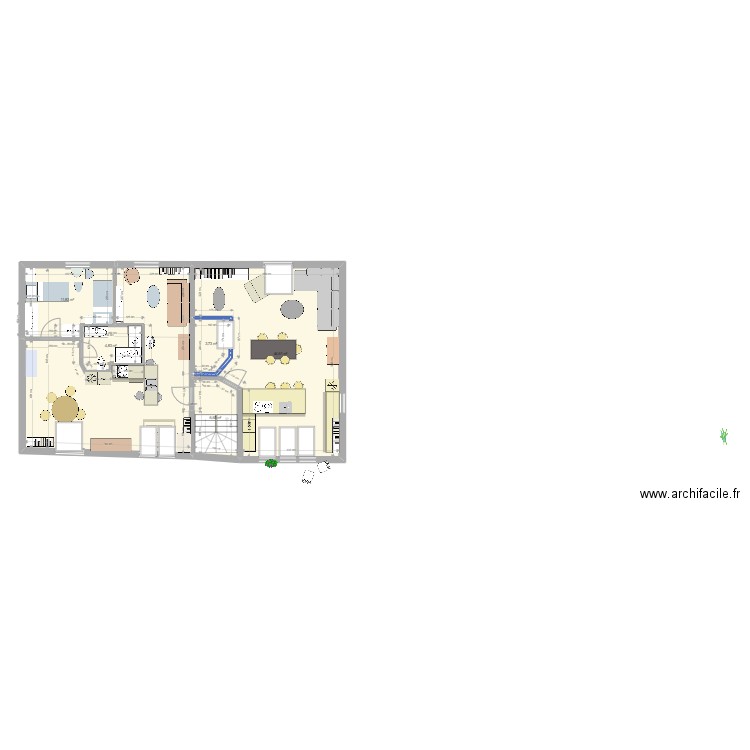 appartement  60qm. Plan de 6 pièces et 116 m2