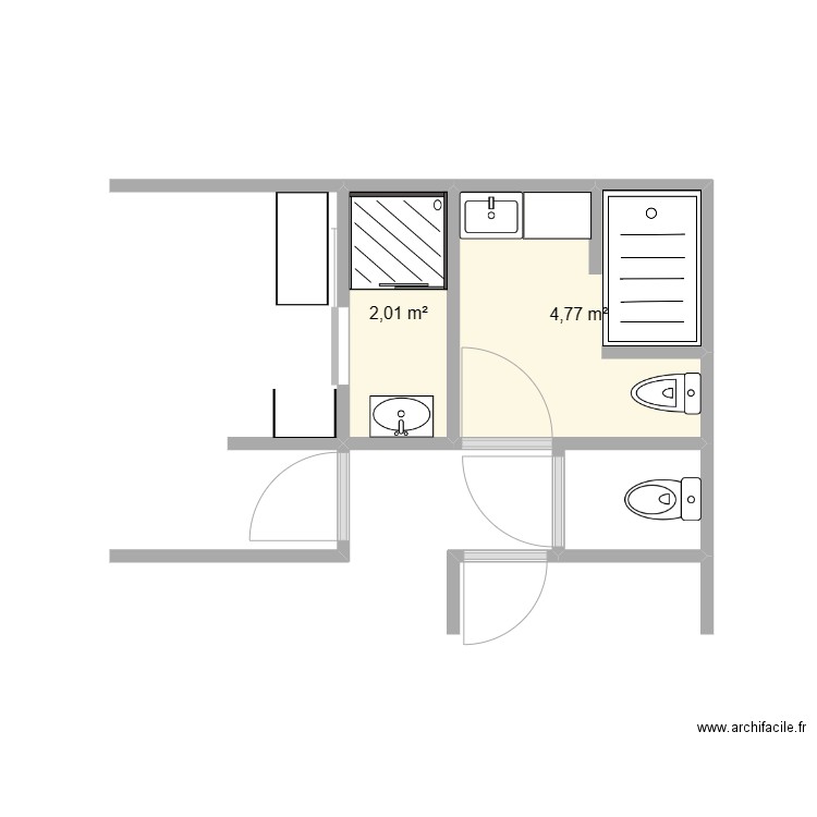 SDB Grangé. Plan de 0 pièce et 0 m2