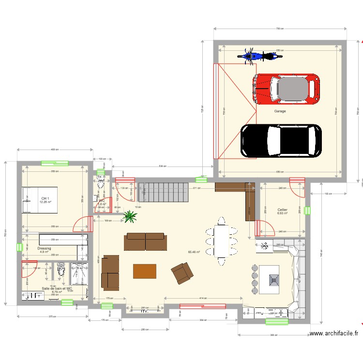 Plan Perso avec Etage 140m2 Bis. Plan de 0 pièce et 0 m2