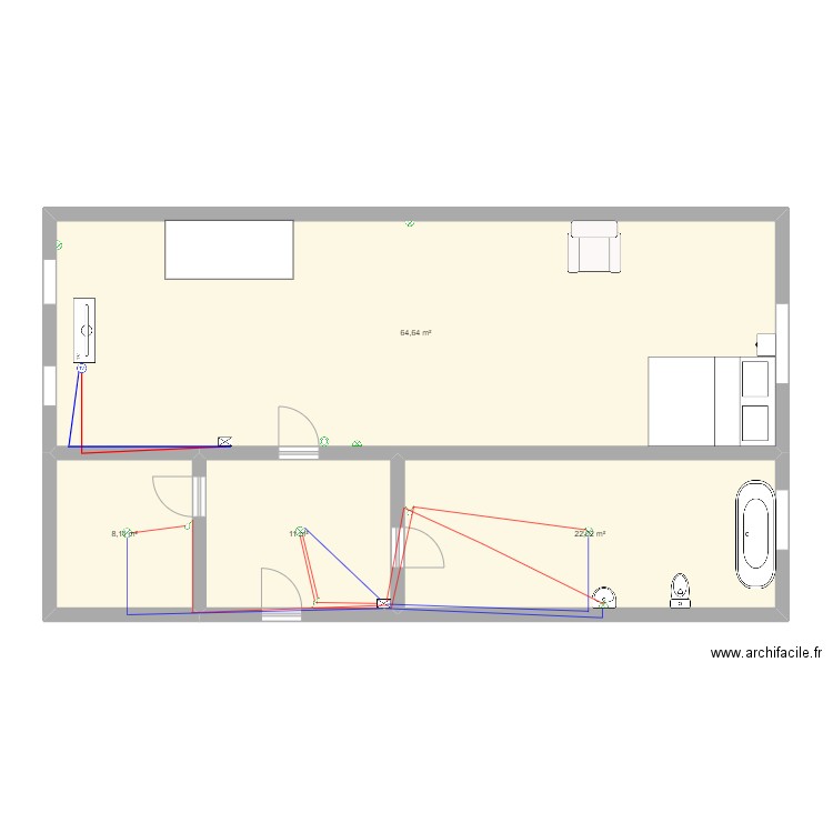 studio. Plan de 0 pièce et 0 m2