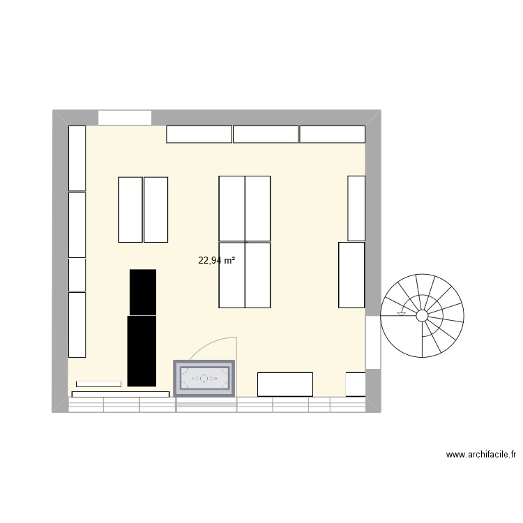 plan mag. Plan de 1 pièce et 23 m2