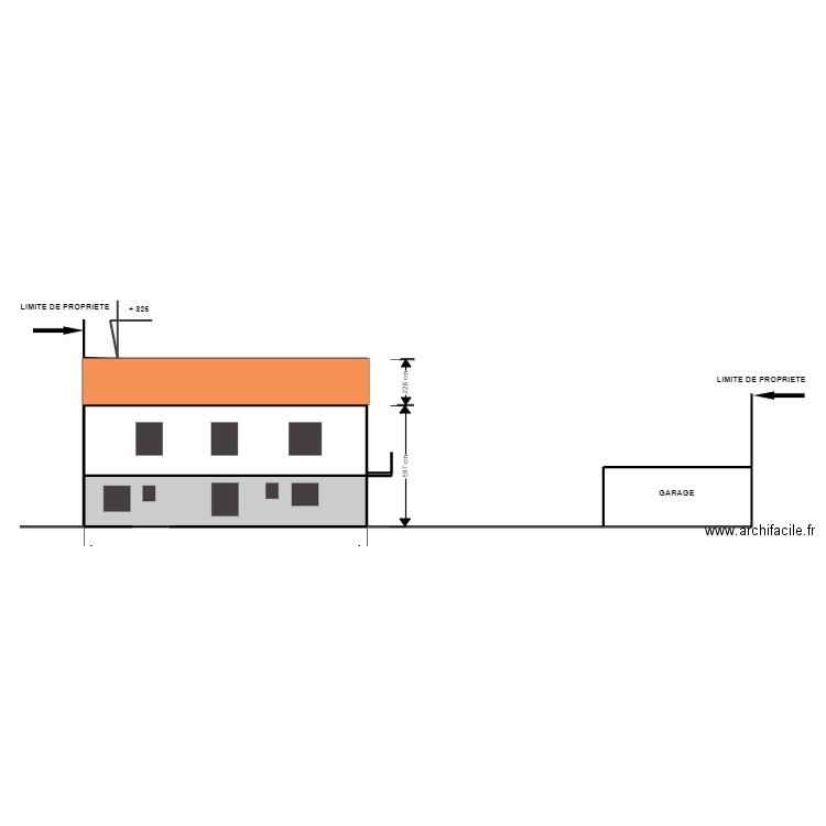 Facade Ouest Poli. Plan de 5 pièces et 136 m2