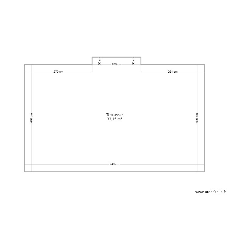 BRIFFAUD. Plan de 1 pièce et 33 m2