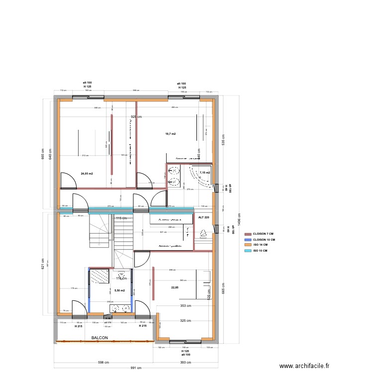 9JF RDCH 20 10 23 ELEC avec iso. Plan de 41 pièces et 611 m2