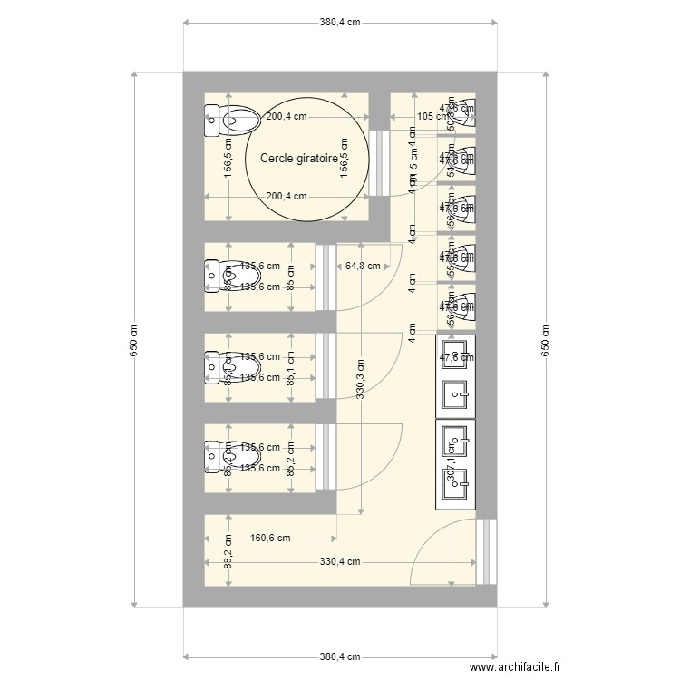 Toiletts école. Plan de 0 pièce et 0 m2