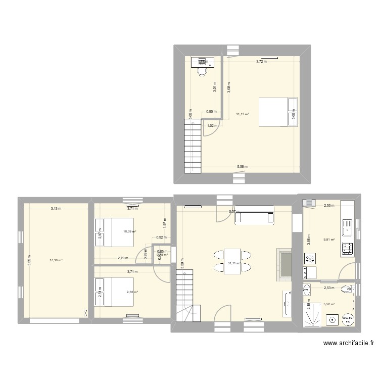 Loc. Plan de 5 pièces et 119 m2