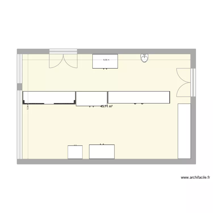 Ingenierie. Plan de 1 Pièce et 46 m²