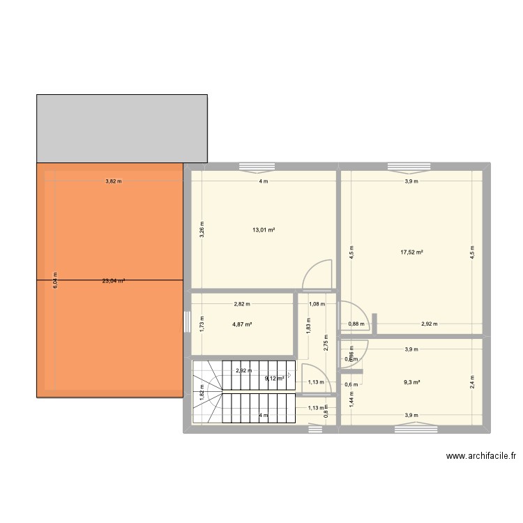 PLAN DU 1ER ETAGE. Plan de 6 pièces et 77 m2