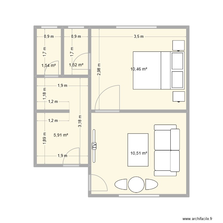 gilles3. Plan de 5 pièces et 30 m2