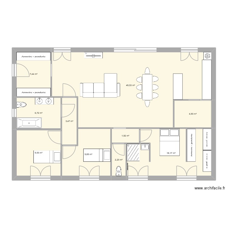 Maison Fauvette ok. Plan de 10 pièces et 114 m2