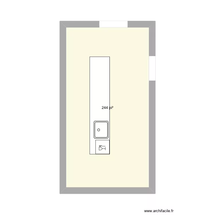 Cuisine 2. Plan de 1 Pièce et 23 m² Cuisine 2. Plan de 1 Pièce et 23 m²