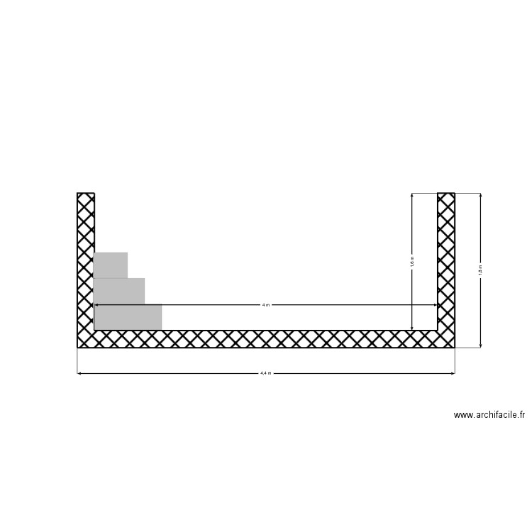 Plan en coupe piscine. Plan de 0 pièce et 0 m2