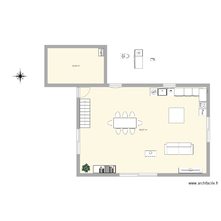 HOUSE2. Plan de 2 pièces et 81 m2