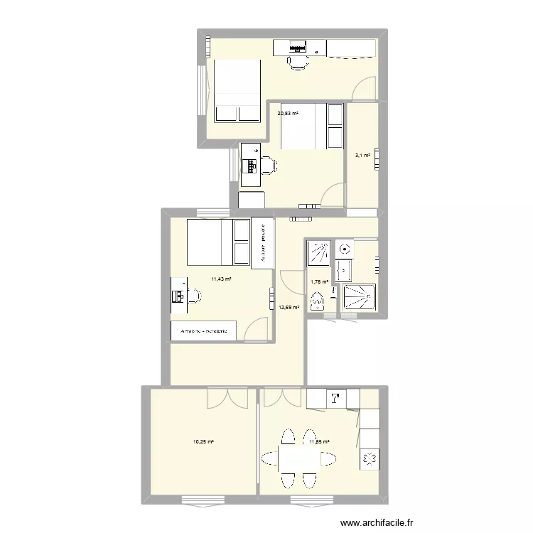 Chambre enfant . Plan de 