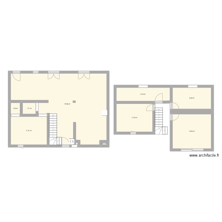 IGNY vierge. Plan de 9 pièces et 116 m2