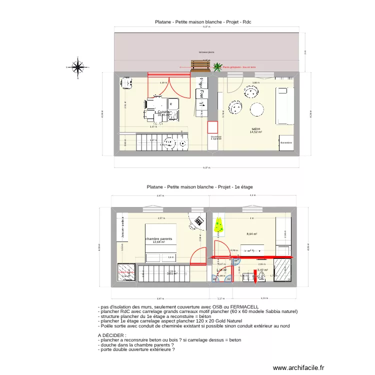 Platane Maison blanche projet v2025. Plan de 