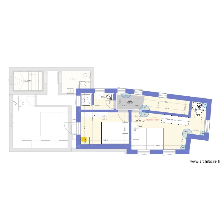 141 juillet 2025. Plan de 5 pièces et 59 m2