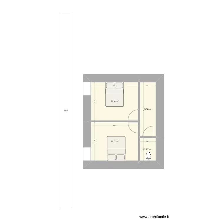 etage vitrerie 2 bis. Plan de 4 Pièces et 30 m² etage vitrerie 2 bis. Plan de 4 Pièces et 30 m²