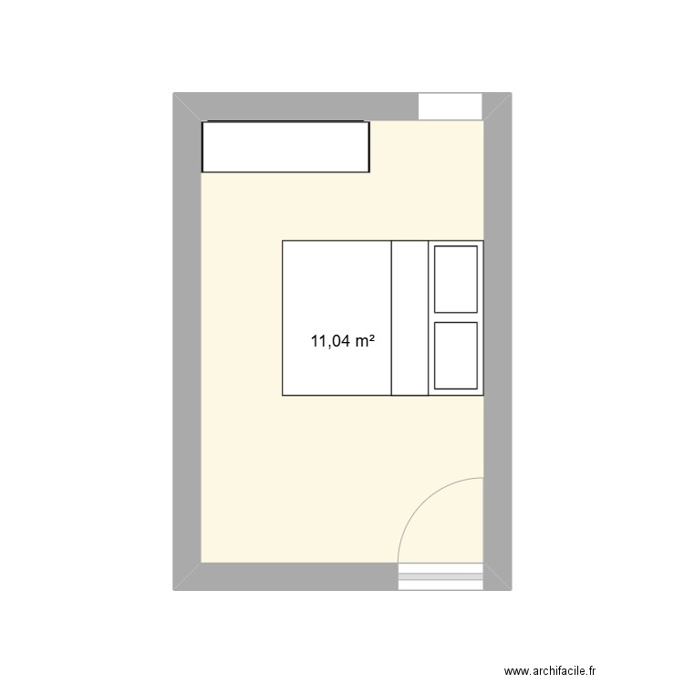 CHAMBRE 1. Plan de 1 pièce et 11 m2