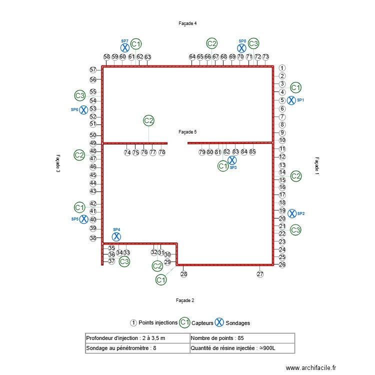 HAGLESTEIN. Plan de 1 pièce et 68 m2