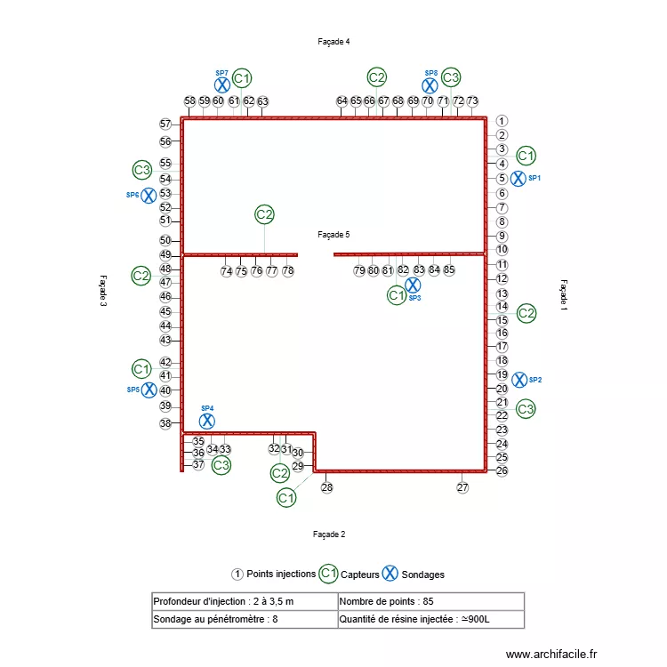 HAGLESTEIN. Plan de 1  et 68 m²