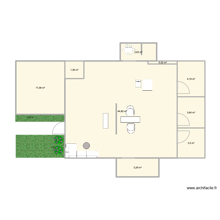institut. Plan de 0 pièce et 0 m2