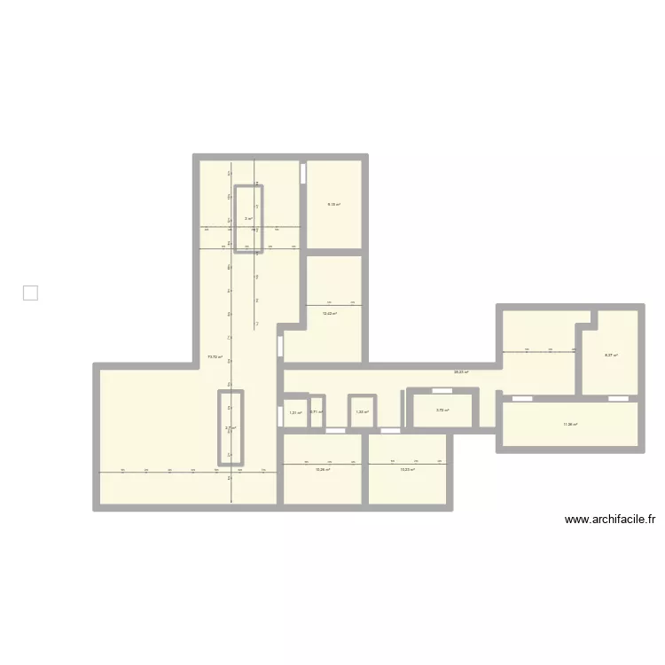 leleux. Plan de 14  et 180 m²