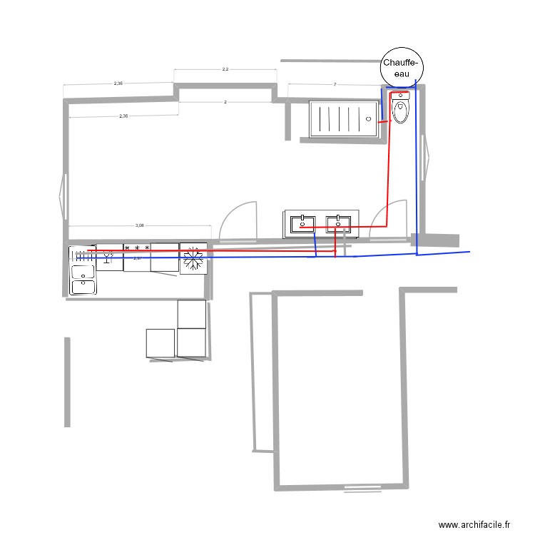 48 plan plombeire. Plan de 0 pièce et 0 m2