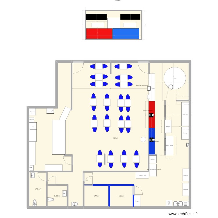 Jambette2. Plan de 6 pièces et 200 m2