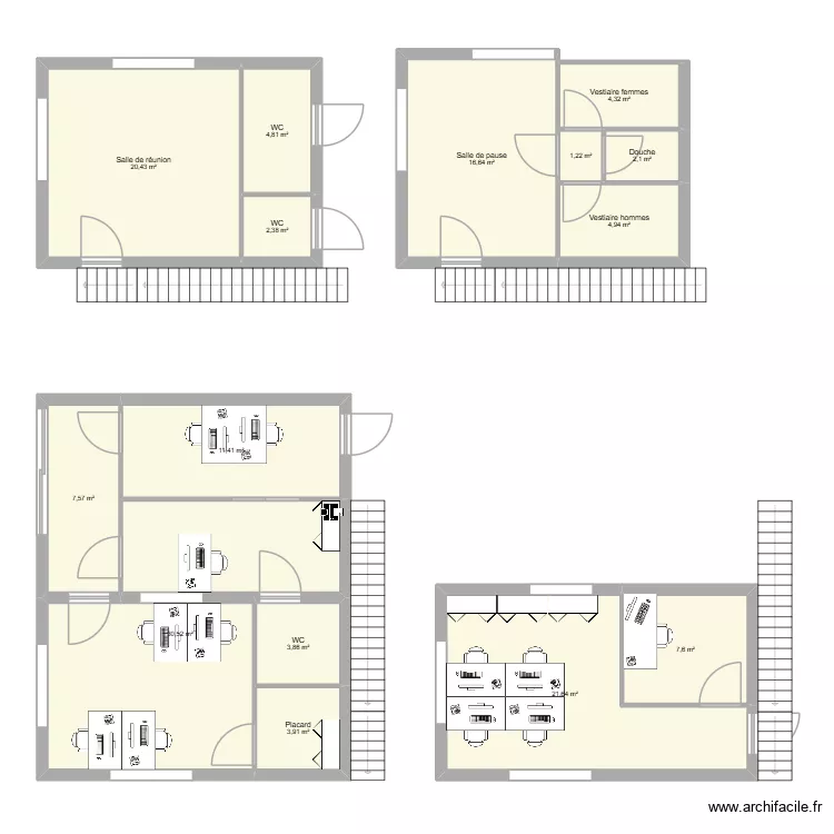 Bâtiment location Montoir. Plan de 15 pièces et 143 m² Bâtiment location Montoir. Plan de 15 pièces et 143 m²