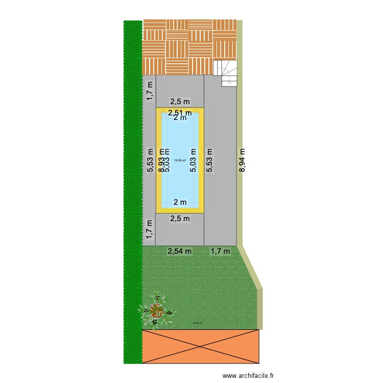plan Piscine Bouillé. Plan de 1 pièce et 10 m2