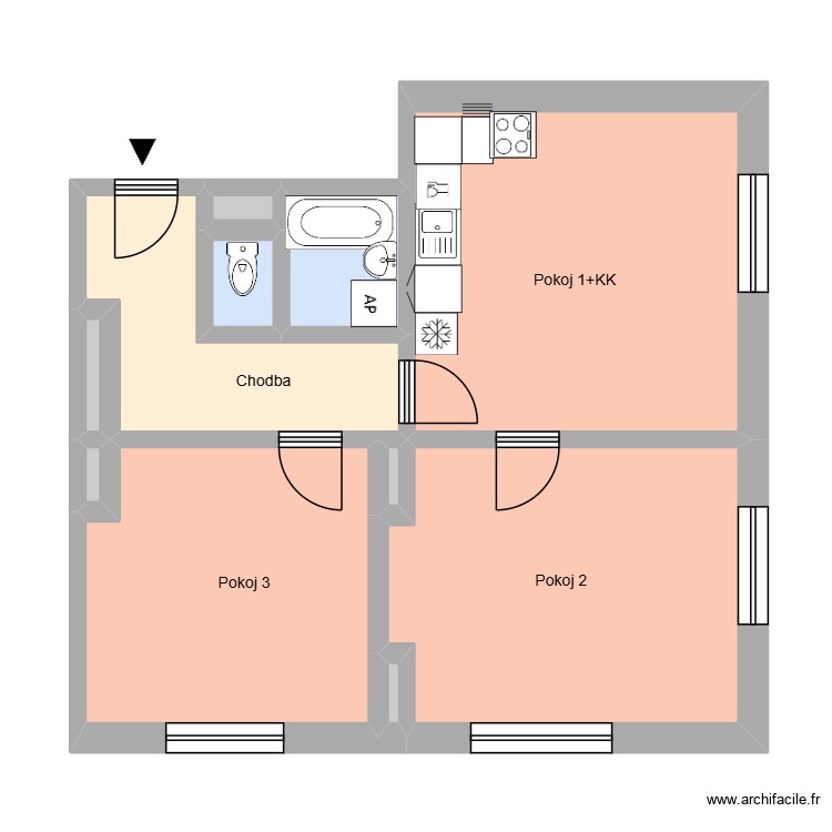 Budovatelsk&aacute; 469 byt 5 3+KK. Plan de 0 pièce et 0 m2