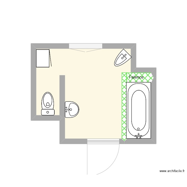 BUAT. Plan de 1 pièce et 8 m2