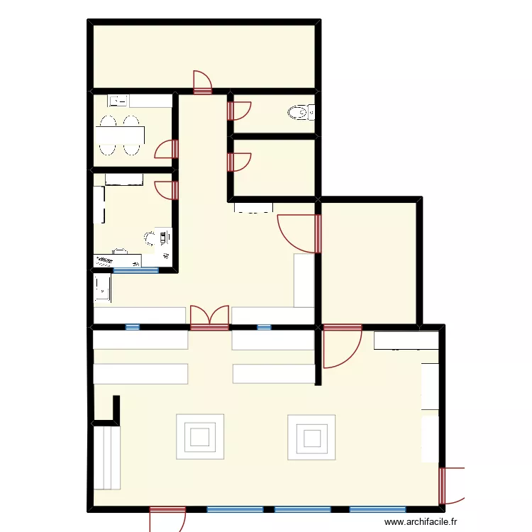 boutique. Plan de 8  et 271 m²