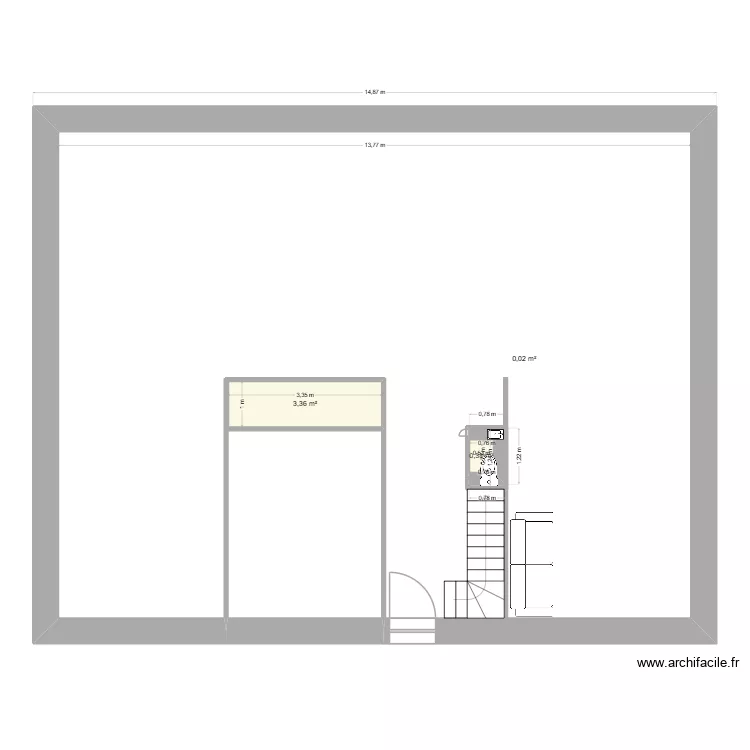 plan maison1. Plan de 3  et 4 m²