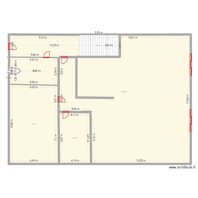 Sanihac. Plan de 4 pièces et 432 m2