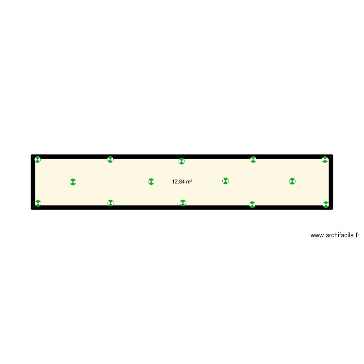 tunnel LAMPE. Plan de 1 pièce et 13 m2